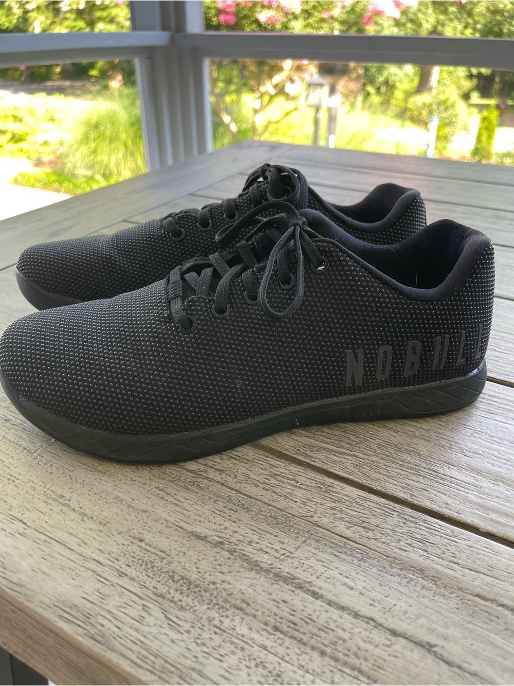 NOBULL All-Black Unisex Athletic Trainer Sneakers Womens 11.5 Mens 10